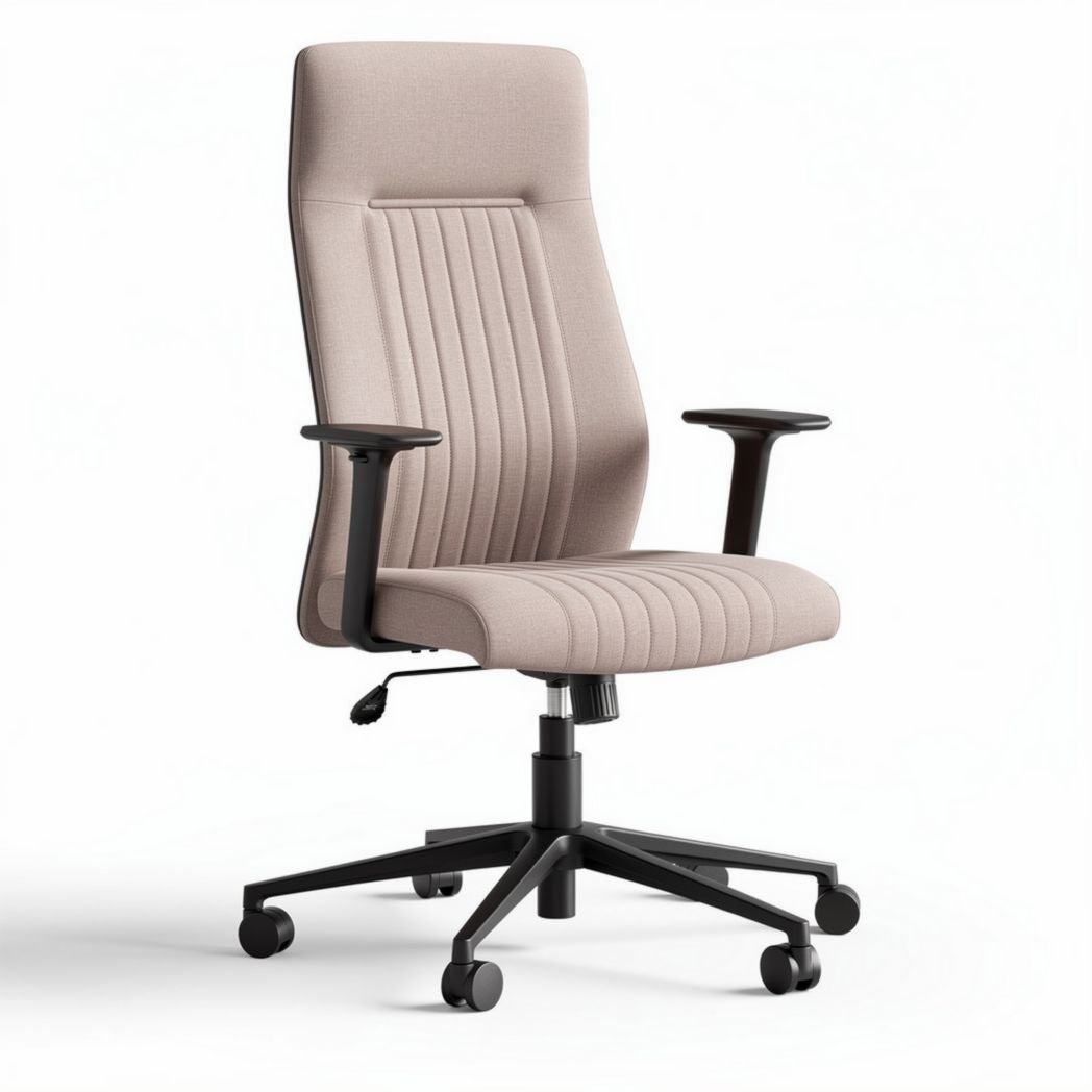 Office chair with adjustable arms and breathable fabric in light grey 60 x 60 x 100cm