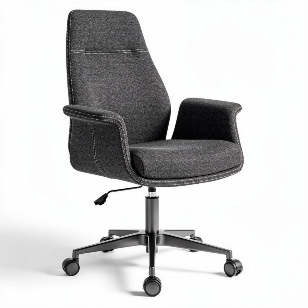 Office chair with adjustable height upholstered in gray fabric 65 x 65 x 100cm