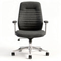 Ergonomic office chair with adjustable height grey fabric upholstery 60 x 60 x 100cm