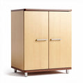 Wooden storage cabinet with double doors and aluminum handles 60 x 40 x 80cm