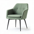 Fabric upholstered accent chair in green 60 x 60 x 80cm with black metal legs