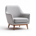 Fabric armchair with wooden legs in light gray 80 x 80 x 90cm