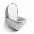 Wall-mounted toilet with elongated bowl and soft-close seat in white 50 x 36 x 40cm